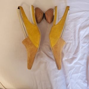 Yellow Slingback Kitten Heels Size 10.5